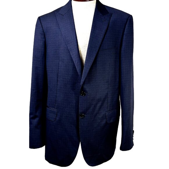 Tino Cosma Men Sport Coat NWOT Blazer 44L Superfine 120's Wool Suit Jacket Peak - Picture 6 of 10